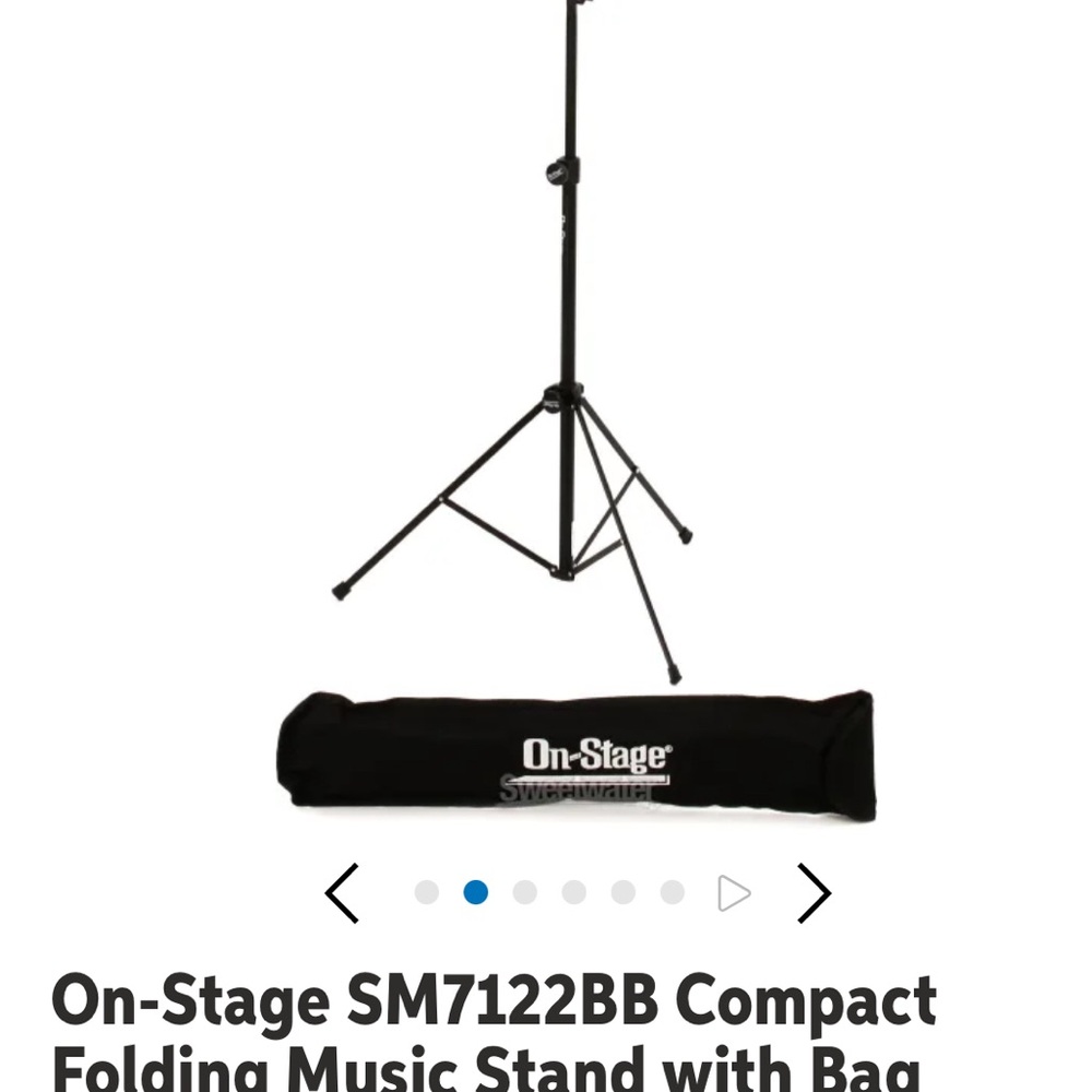 On-Stage compact, folding music stand with bag